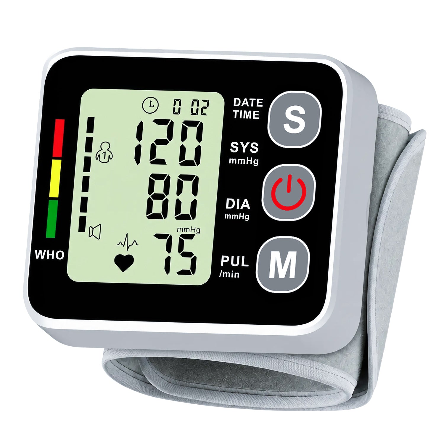 AlphaGeek Wrist Blood Pressure Monitors Portable Wrist Digital BP Machine Cuff with LED Backlit Display for Dual Users BP Monitor for Home Travel