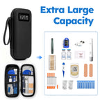 Smyeviva Insulin Cooler Travel Case Temperature Display with 2 TSA Approved Ice Packs Insulin Pen Cooler Case for Diabetic Insulin and Peptide Medication Cases (Black)