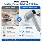 Smyeviva Electric Spin Scrubber Cordless Power Scrubber with 5 Replaceable Brush Heads LCD Shower Cleaning Brush for Bathroom Car Gray