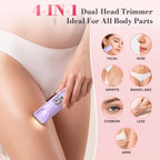 JTF Smyeviva Bikini Trimmer for Women 4 in 1 Women's Painless Electric Razor Cordless Body Shaver with Ceramic Blade Replaceable Lady Razor IPX7 (Purple)