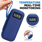 Smyeviva Insulin Cooler Travel Case Temperature Display with 2 TSA Approved Ice Packs Insulin Pen Cooler Case for Diabetic Insulin and Peptide Medication Cases (Blue)