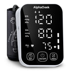 AlphaGeek Blood Pressure Monitor, Upper Arm Blood Pressure Machine for Home Use, Adjustable BP Cuff 8.6"-16.5", FDA Approved, Two Power Supply, Large LCD Display for 2 Users