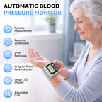 AlphaGeek Wrist Blood Pressure Monitors Portable Wrist Digital BP Machine Cuff with LED Backlit Display for Dual Users BP Monitor for Home Travel