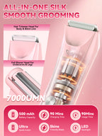 Smyeviva Electric Razors for Women Groin Hair Trimmer IPX7 Dual-Head Razor with LCD Display Ceramic Blade Ball Shaver Clipper Body Grooming Kit (Pink)