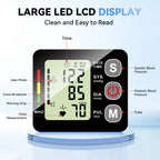 AlphaGeek Wrist Blood Pressure Monitors Portable Wrist Digital BP Machine Cuff with LED Backlit Display for Dual Users BP Monitor for Home Travel
