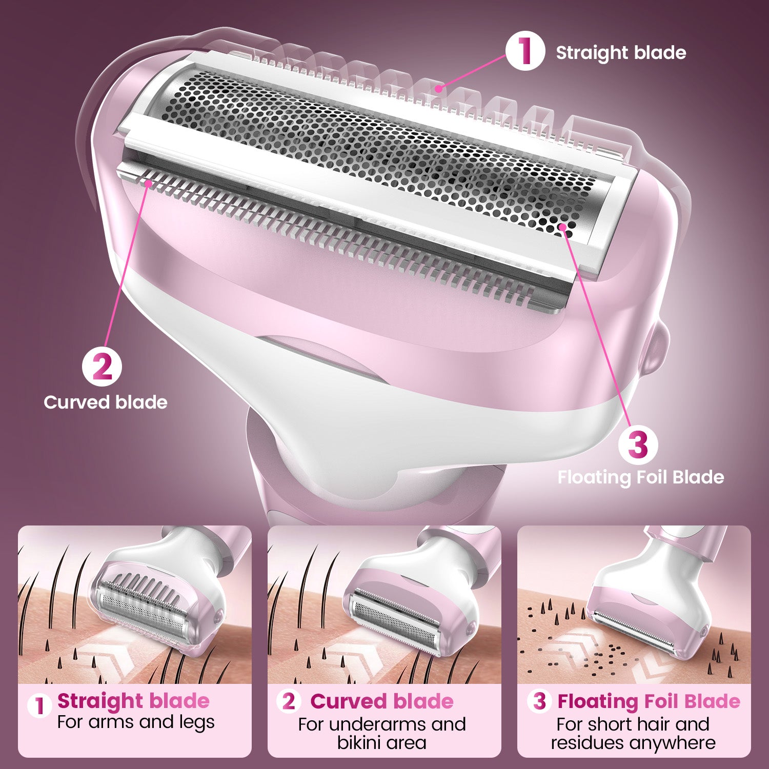 smyeviva 5 in 1 electric razor for women electric bikini trimmer rechargeable cordless painless shaver for women