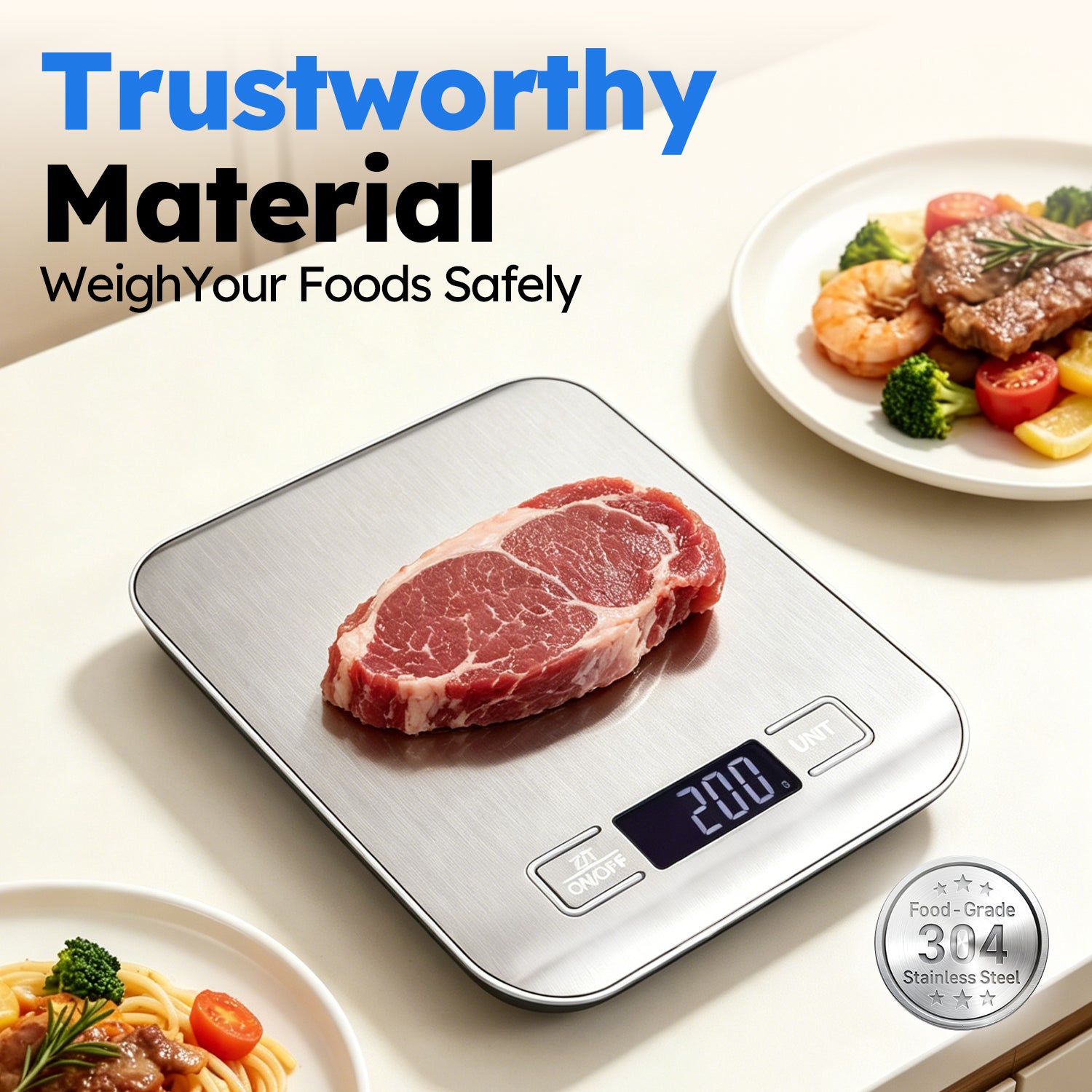 Smyeviva Food Scale Digital Kitchen Scale for Weight Loss Cooking Baking 22lb with LCD Display
