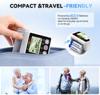 AlphaGeek Wrist Blood Pressure Monitors Portable Wrist Digital BP Machine Cuff with LED Backlit Display for Dual Users BP Monitor for Home Travel
