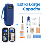 Smyeviva Insulin Cooler Travel Case Temperature Display with 2 TSA Approved Ice Packs Insulin Pen Cooler Case for Diabetic Insulin and Peptide Medication Cases (Blue)