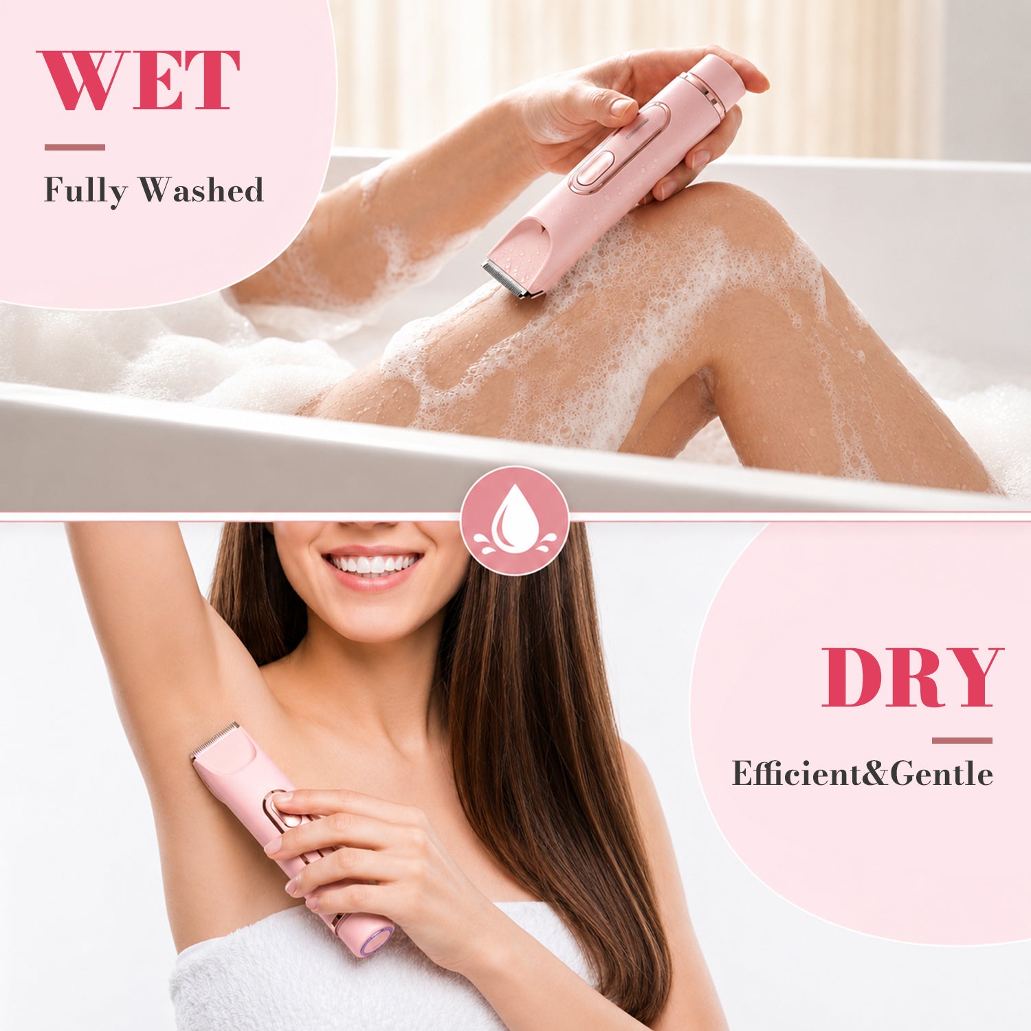 JTF Smyeviva Bikini Trimmer for Women 4 in 1 Women's Painless Electric Razor Cordless Body Shaver with Ceramic Blade Replaceable Lady Razor IPX7