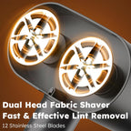 Smyeviva Fabric Shaver Electric Lint Remover Rechargeable Dual Head Lint Shaver Large Shaving Sweater for Clothes Couch Furniture