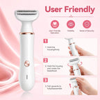 JTF Smyeviva Electric Razor for Women 4 in 1 Electric Bikini Trimmer Rechargeable Portable Shaver for Women White