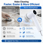 Smyeviva Electric Spin Scrubber Cordless Power Scrubber with 5 Replaceable Brush Heads LCD Shower Cleaning Brush for Bathroom Car White