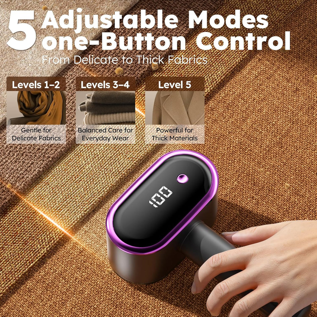 Smyeviva Fabric Shaver Electric Lint Remover Rechargeable Dual Head Lint Shaver Large Shaving Sweater for Clothes Couch Furniture